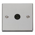 POLISHED CHROME SINGLE COAXIAL OUTLET BLACK INSERT